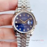 Rolex Datejust Stainless Steel Jubilee Blue Diamond Dial Watch 36mm